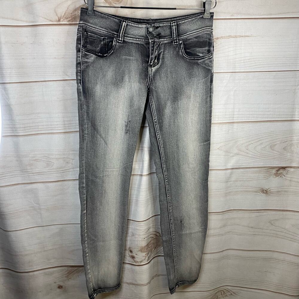 Paris Blues Gray Acid Wash Skinny Jeans Size 11